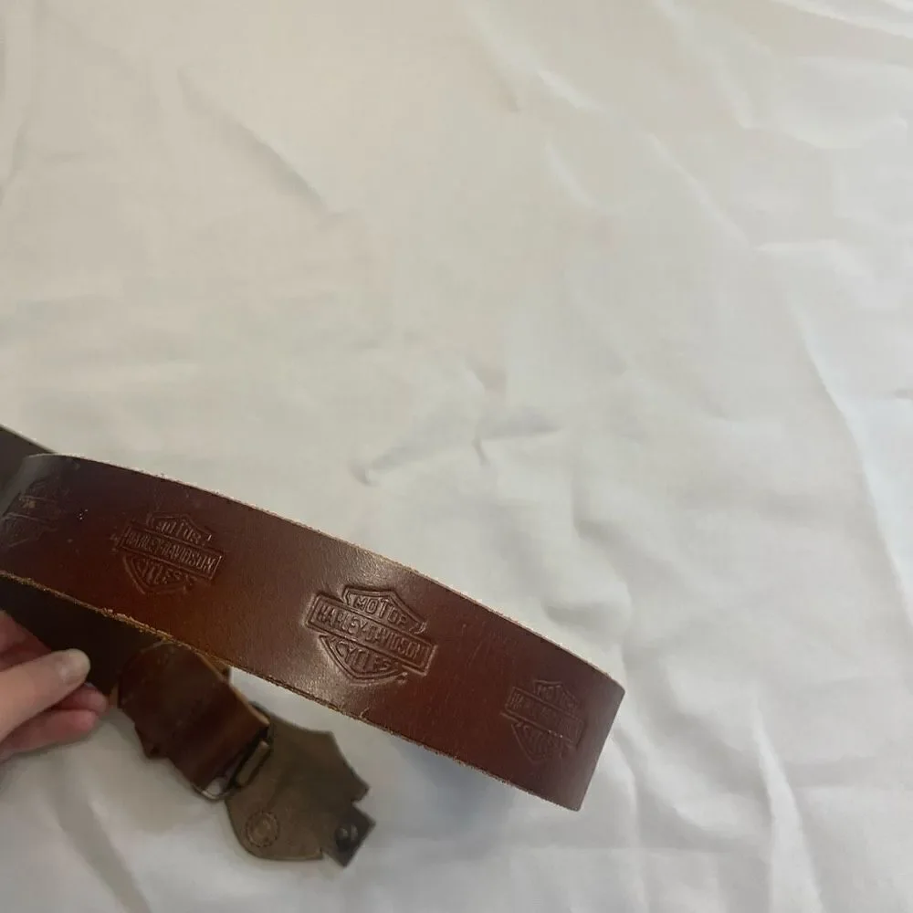 Harley Davidson Brown Embossed Belt Size 28